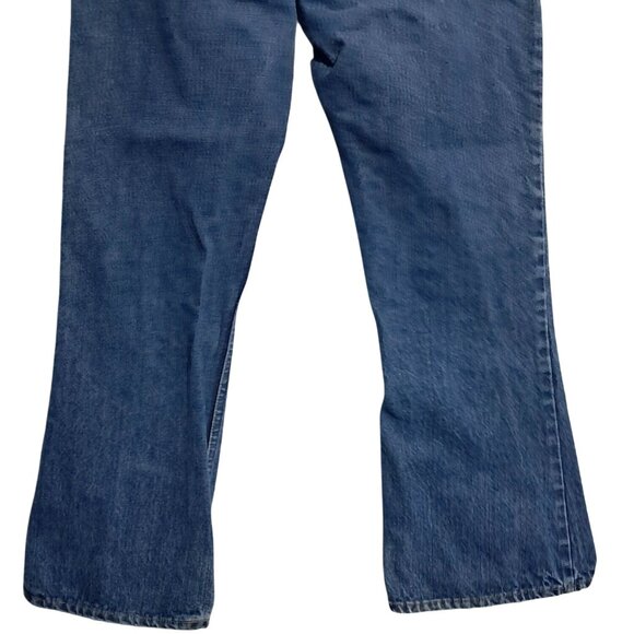 Vintage 70s Levis 517 Jeans Flared Blue Denim Orange Tab 30x28 646 0217 USA - Picture 8 of 11